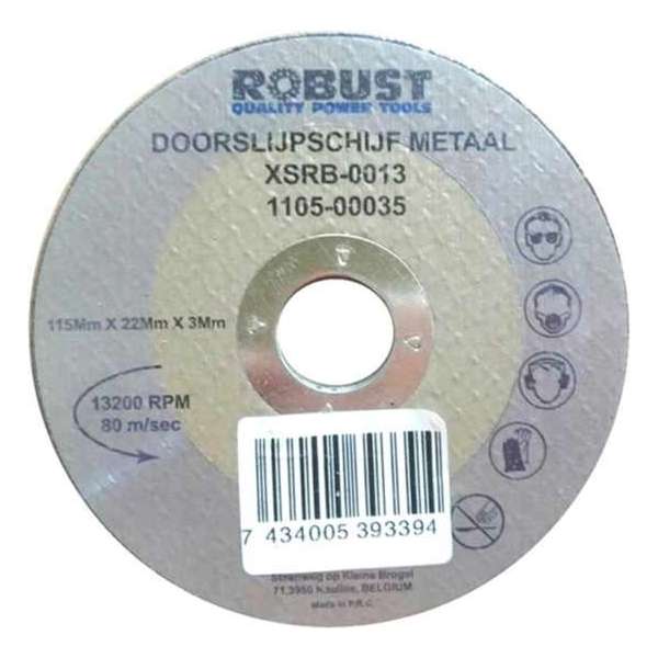 Doorslijpschijf Metaal Robust XSRB-0017 115Mm X 22Mm X 3Mm Set 5 Stuks Doorslijpschijf Metaal Robust XSRB-0017 115Mm X 22Mm X 3Mm Set 5 Stuks