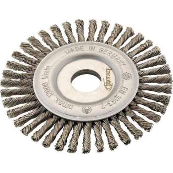 Roterende staaldraadborstel Staaldraad getordeerd 125x6mm FORMAT