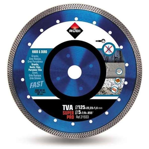 Rubi 31933 TVA Diamantzaagblad voor hard materiaal - 22,2 x 125mm Rubi 31933 TVA Diamantzaagblad voor hard materiaal - 22,2 x 125mm