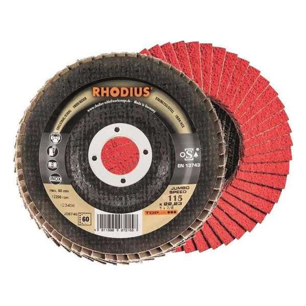 Rhodius Lamellenslijpschijf Jumbo Speed ??115 X 22.23 K80 Rhodius Lamellenslijpschijf Jumbo Speed ??115 X 22.23 K80