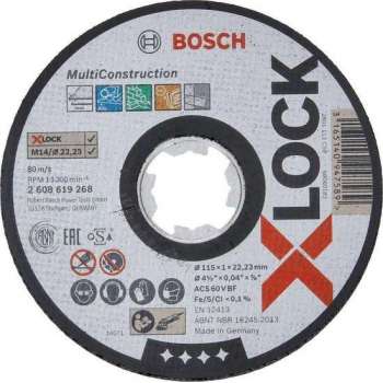 Bosch 2608619268 X-Lock Slijpschijf Multi Construction - Recht - 115mm