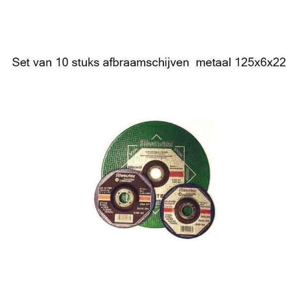 10 x Afbraam schijf metaal 125x6,0.22. 10 x Afbraam schijf metaal 125x6,0.22.