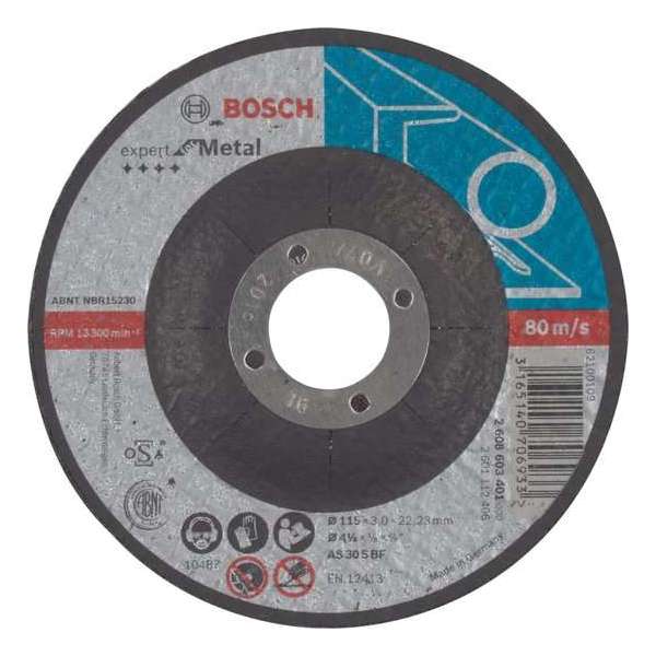 Doorslijpschijf gebogen Expert for Metal AS 30 S BF, 115 mm, 22,23 mm, 3,0 mm 1st Doorslijpschijf gebogen Expert for Metal AS 30 S BF, 115 mm, 22,23 mm, 3,0 mm 1st