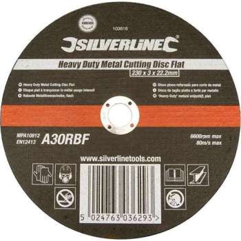Silverline 103616 Doorslijpschijf Heavy Duty - 230 x 3 x 22,23mm - Metaal