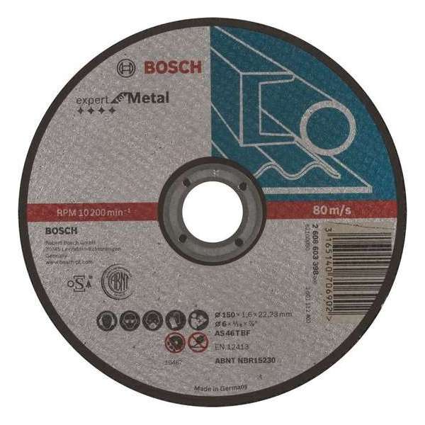 Doorslijpschijf recht Expert for Metal AS 46 T BF, 150 mm, 22,23 mm, 1,6 mm 1st Doorslijpschijf recht Expert for Metal AS 46 T BF, 150 mm, 22,23 mm, 1,6 mm 1st