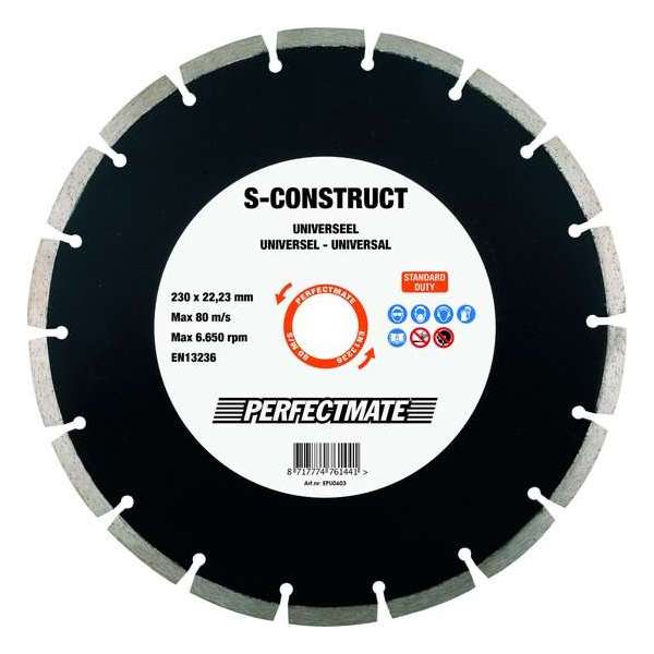 Perfectmate EPU0603 Diamantdoorslijpschijf S-Construct Universeel - 230 x 22,23mm Perfectmate EPU0603 Diamantdoorslijpschijf S-Construct Universeel - 230 x 22,23mm