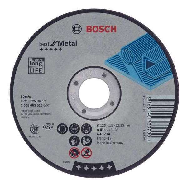 Doorslijpschijf gebogen Best for Metal A 30 V BF, 230 mm, 22,23 mm, 2,5 mm 1st Doorslijpschijf gebogen Best for Metal A 30 V BF, 230 mm, 22,23 mm, 2,5 mm 1st