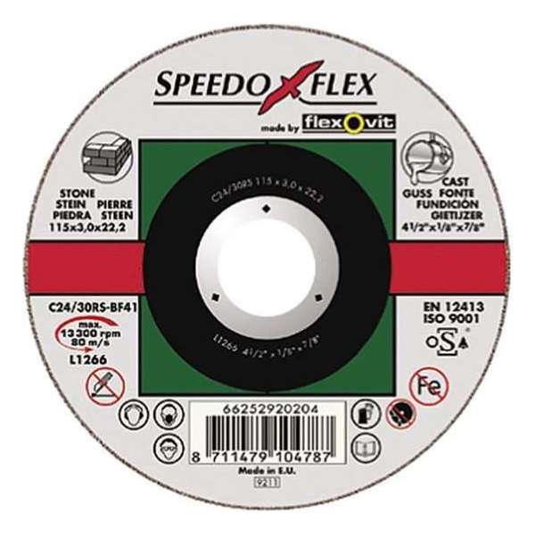 Speedoflex doorslijpschijf SP C24/30RS 230x3x22.2 BF41 steen Speedoflex doorslijpschijf SP C24/30RS 230x3x22.2 BF41 steen