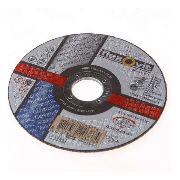 Flexovit Doorslijpschijf vlak RVS A 30 S-BF41 115 x 2.5 x 22mm (Prijs per 5 stuks) Flexovit Doorslijpschijf vlak RVS A 30 S-BF41 115 x 2.5 x 22mm (Prijs per 5 stuks)