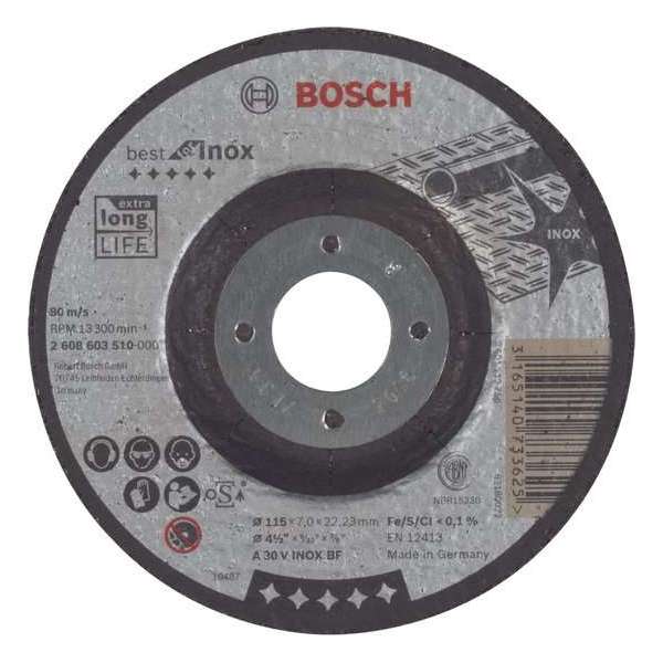 Afbraamschijf gebogen Best for Inox A 30 V INOX BF, 115 mm, 22,23 mm, 6,0 mm 1st Afbraamschijf gebogen Best for Inox A 30 V INOX BF, 115 mm, 22,23 mm, 6,0 mm 1st