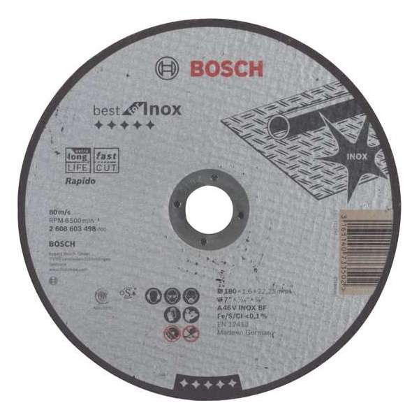 Doorslijpschijf recht Best for Inox - Rapido A 46 V INOX BF, 180 mm, 22,23 mm, 1,6 mm 1st Doorslijpschijf recht Best for Inox - Rapido A 46 V INOX BF, 180 mm, 22,23 mm, 1,6 mm 1st