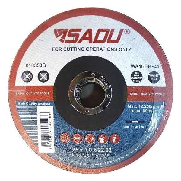 Snijschijf Sadu 115x2,5x22,23 A30R metaal vlak per 25 Snijschijf Sadu 115x2,5x22,23 A30R metaal vlak per 25