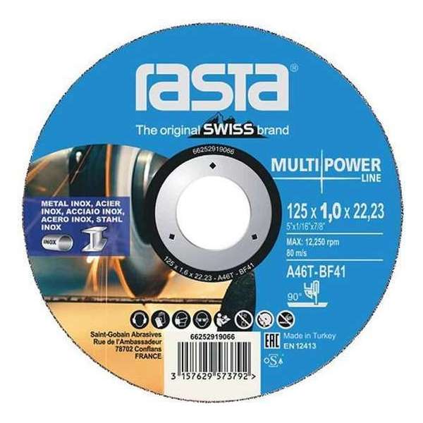 Rasta MultiPower doorslijpschijf 125mm x 1,0mm - 25 stuks Rasta MultiPower doorslijpschijf 125mm x 1,0mm - 25 stuks
