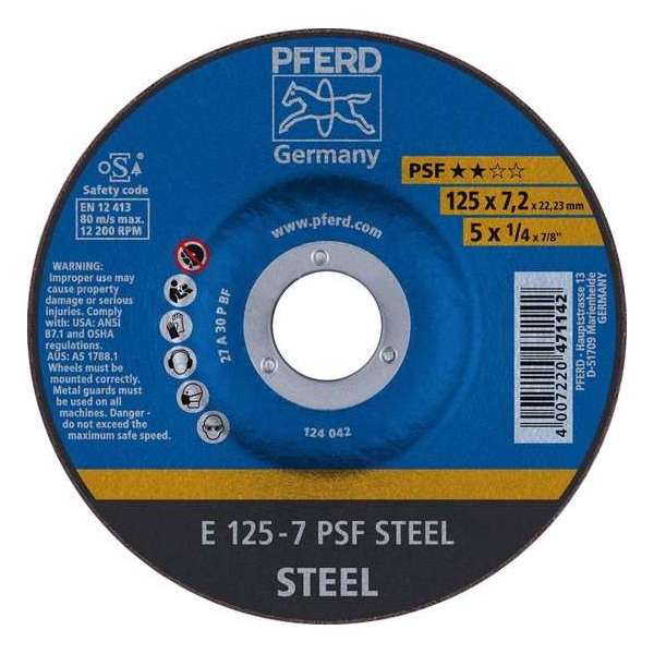 PFERD Afbraamschijf Gebogen 125 Mm 22.23 Mm Psf Steel 62012634 PFERD Afbraamschijf Gebogen 125 Mm 22.23 Mm Psf Steel 62012634