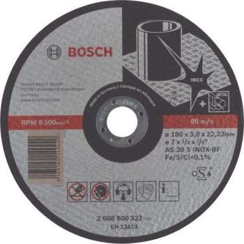 Doorslijpschijf recht Expert for Inox AS 30 S INOX BF, 180 mm, 22,23 mm, 3,0 mm 1st