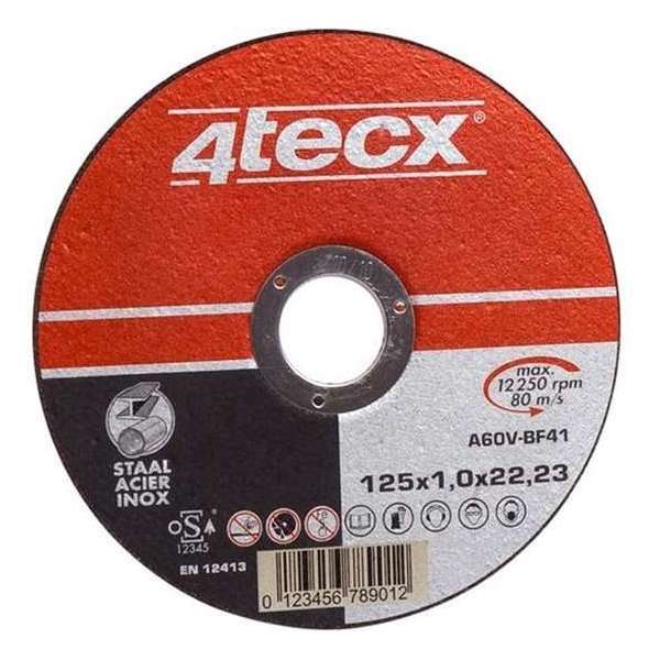 4Tecx Doorslijpschijf ML A60V BF41 125x1,0x22,2 10 stuks in blik 4Tecx Doorslijpschijf ML A60V BF41 125x1,0x22,2 10 stuks in blik