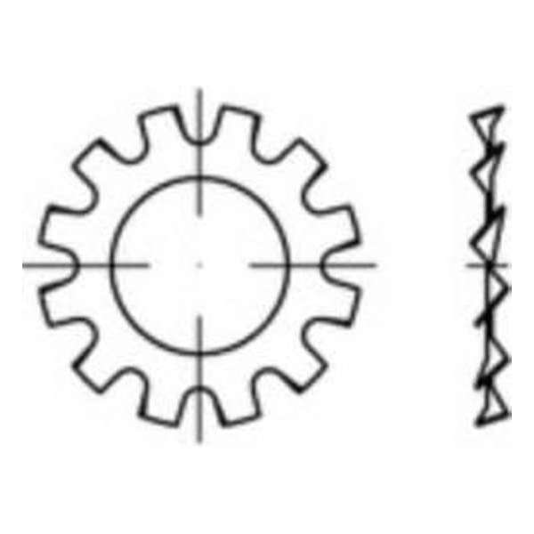 TOOLCRAFT 138320 Tandveerringen Binnendiameter: 6.4 mm DIN 6797 Verenstaal 500 stuk(s) TOOLCRAFT 138320 Tandveerringen Binnendiameter: 6.4 mm DIN 6797 Verenstaal 500 stuk(s)