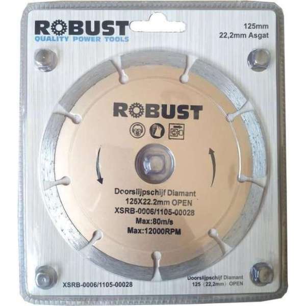 Doorslijpschijf Diamand Robust XSRB-0006 125Mm X 22,2Mm X 2,0Mm Open Doorslijpschijf Diamand Robust XSRB-0006 125Mm X 22,2Mm X 2,0Mm Open