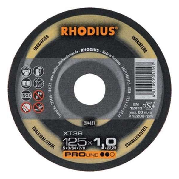 RHOD slijpschijf XT38, doorslijpen, diam schijf 115mm, dikte 1.5mm RHOD slijpschijf XT38, doorslijpen, diam schijf 115mm, dikte 1.5mm