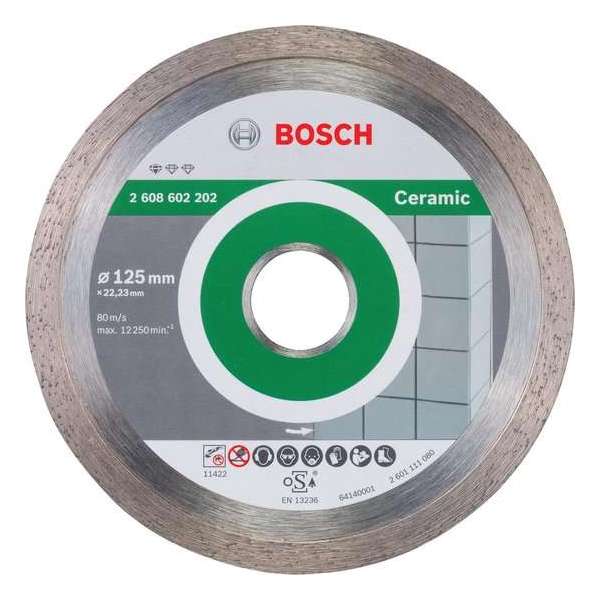 Bosch - Diamantdoorslijpschijf Standard for Ceramic 125 x 22,23 x 1,6 x 7 mm Bosch - Diamantdoorslijpschijf Standard for Ceramic 125 x 22,23 x 1,6 x 7 mm