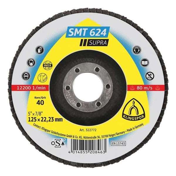 Klingspor vlaklamellenschijven SMT 624 125 mm K80 conisch Klingspor vlaklamellenschijven SMT 624 125 mm K80 conisch
