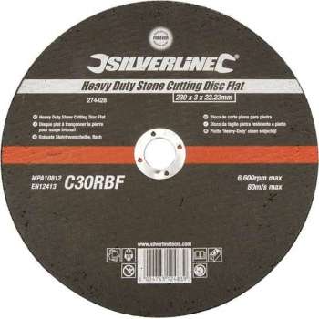 Silverline Steen Snijschijf - Doorslijpschijf - Plat - 230 x 3 x 22,23 mm.