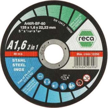 Reca Doorslijpschijf Allroad A1 ,6 115x1,6 mm - recht - staal/RVS (50 stuks)