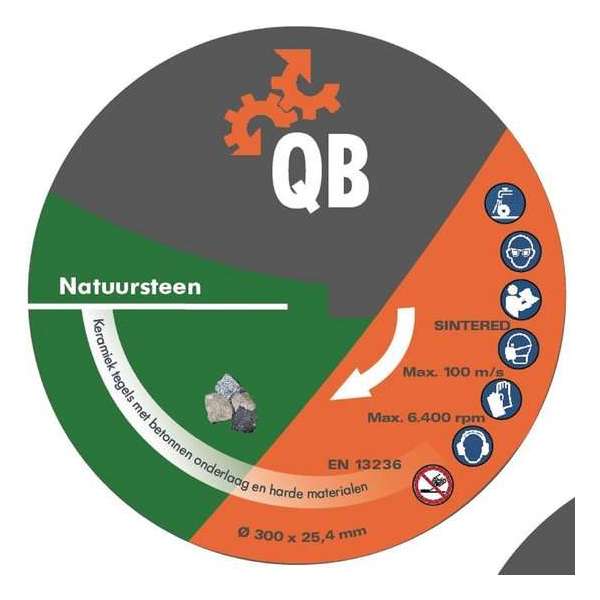 Diamant zaagblad QB Natuursteen Combi Ø300mm asgat 25,4/20mm - slijpschijf Diamant zaagblad QB Natuursteen Combi Ø300mm asgat 25,4/20mm - slijpschijf