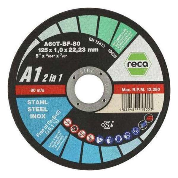 Reca Doorslijpschijf Allroad A1 115x1 mm - recht - staal/RVS (25 stuks)