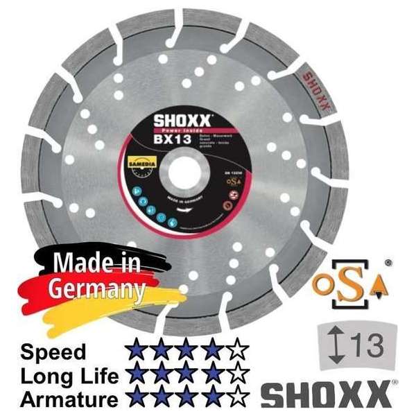 Diamantzaagblad 230x22,23mm SHOXX BX13 Samedia Germany Diamantzaagblad 230x22,23mm SHOXX BX13 Samedia Germany