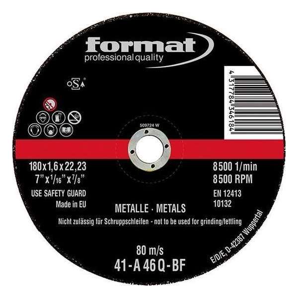 Doorslijpschijf voor staal recht 180x3,0mm FORMAT Doorslijpschijf voor staal recht 180x3,0mm FORMAT