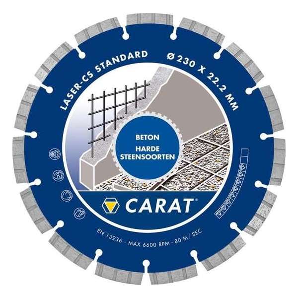 Carat CS23030010 CS Standard Diamantdoorslijpschijf - 230 x 22,23mm - beton - harde materialen Carat CS23030010 CS Standard Diamantdoorslijpschijf - 230 x 22,23mm - beton - harde materialen