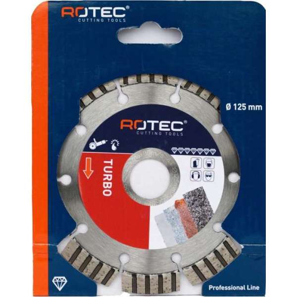 Rotec Diamant zaagblad TURBO ø125xø22,2 Rotec Diamant zaagblad TURBO ø125xø22,2