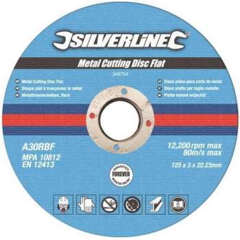 Silverline 349754 Afbraamslijpschijf - 125 x 3 x 22,23mm - Metaal (10st)