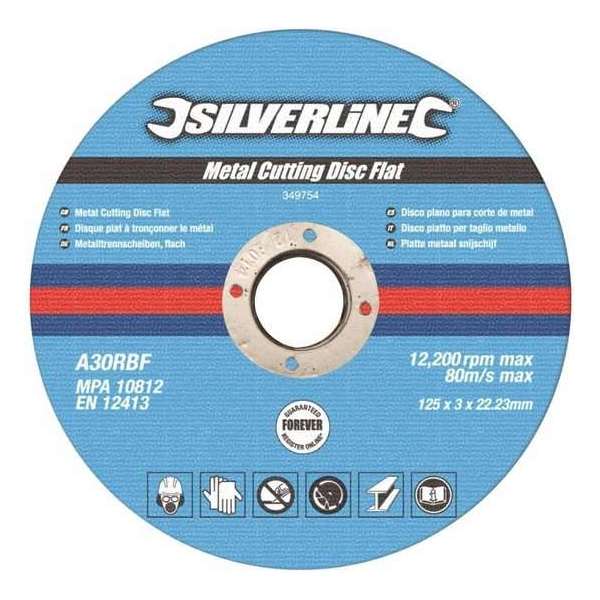 Silverline 349754 Afbraamslijpschijf - 125 x 3 x 22,23mm - Metaal (10st) Silverline 349754 Afbraamslijpschijf - 125 x 3 x 22,23mm - Metaal (10st)