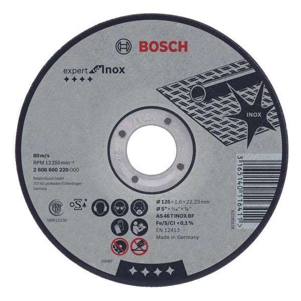 Doorslijpschijf recht Expert for Inox AS 30 S INOX BF, 115 mm, 22,23 mm, 3,0 mm 1st Doorslijpschijf recht Expert for Inox AS 30 S INOX BF, 115 mm, 22,23 mm, 3,0 mm 1st