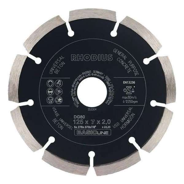 Rhodius Diamantzaagblad beton DG80 CONCRETE, 125 x 7 x 2 x 22,23 mm Rhodius Diamantzaagblad beton DG80 CONCRETE, 125 x 7 x 2 x 22,23 mm