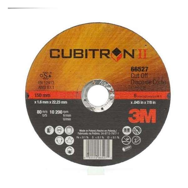 3M 65512 Cubitron II Doorslijpschijf - 22 x 125mm 3M 65512 Cubitron II Doorslijpschijf - 22 x 125mm