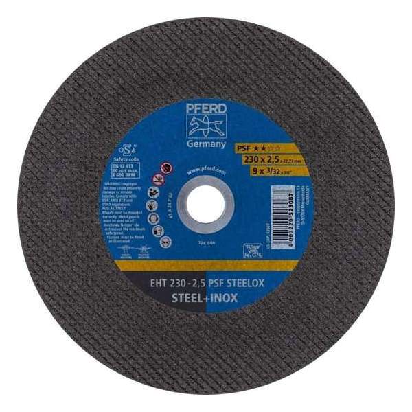 Pferd EHT 230-2,5 PSF-STEELOX Doorslijpschijf - Universeel - 230x22,23mm - K24 Pferd EHT 230-2,5 PSF-STEELOX Doorslijpschijf - Universeel - 230x22,23mm - K24