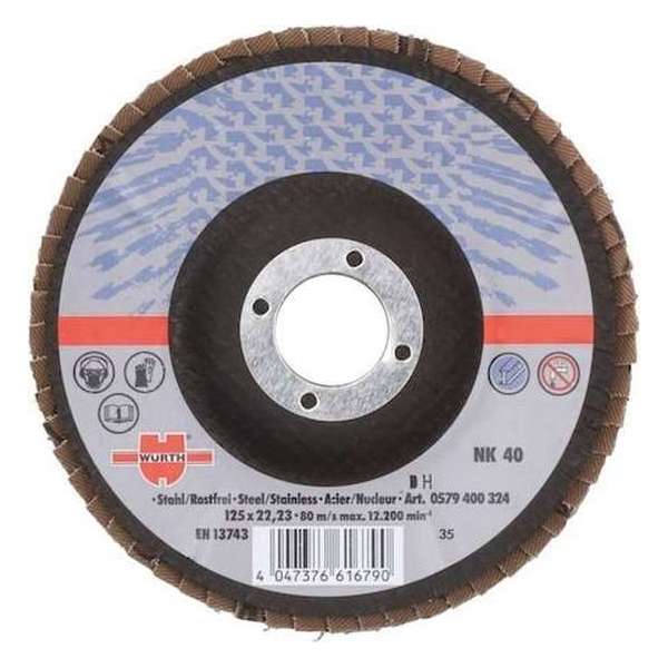 Lamellenschuurschijf voor staal LAMSCH-NK-CON-BO22,23-K80-D125mm Wurth