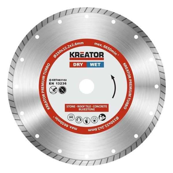 Kreator KRT083102 Diamantschijven set – Ø230MM – universeel Kreator KRT083102 Diamantschijven set – Ø230MM – universeel