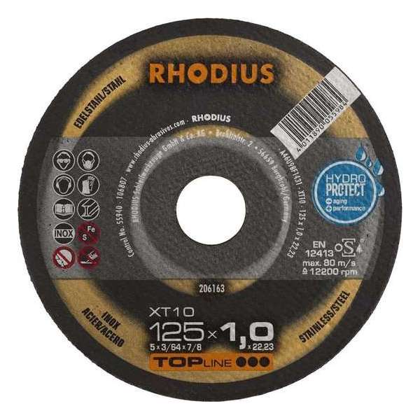 Rhodius Xt10 206163 Doorslijpschijf Recht 125 Mm 22.23 Mm 1 Stuks Rhodius Xt10 206163 Doorslijpschijf Recht 125 Mm 22.23 Mm 1 Stuks