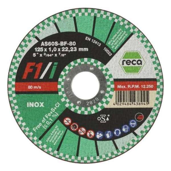 Reca Doorslijpschijf F1/i 115x1 mm - recht - RVS (25 stuks) Reca Doorslijpschijf F1/i 115x1 mm - recht - RVS (25 stuks)
