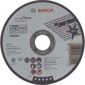 Doorslijpschijf recht Best for Inox - Rapido A 60 W INOX BF, 125 mm, 22,23 mm, 1,0 mm 1st