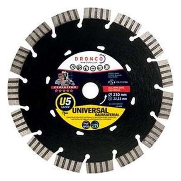Dronco diamantschijf evolution U5 115 mm x 22.2 mm lasergelast universeel Dronco diamantschijf evolution U5 115 mm x 22.2 mm lasergelast universeel