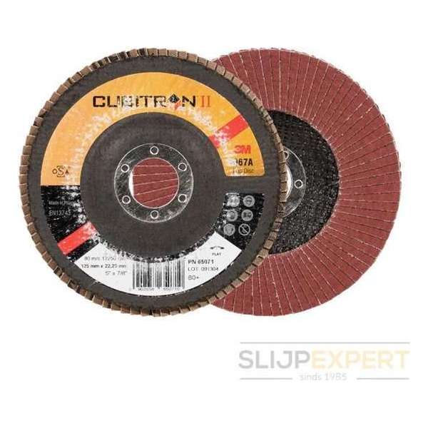 3M™ Cubitron™ II lamellenschijf 967A vlak 125 mm P80 3M™ Cubitron™ II lamellenschijf 967A vlak 125 mm P80