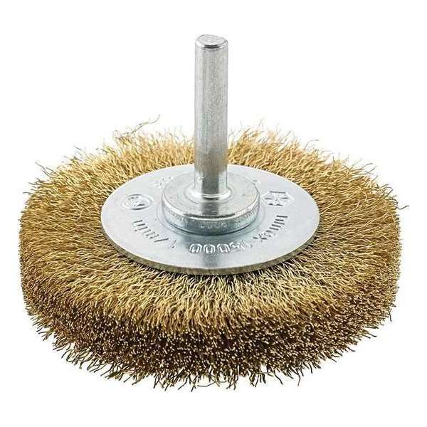Roterende staaldraadborstel Messingdraad gegolfd 30mm FORMAT Roterende staaldraadborstel Messingdraad gegolfd 30mm FORMAT