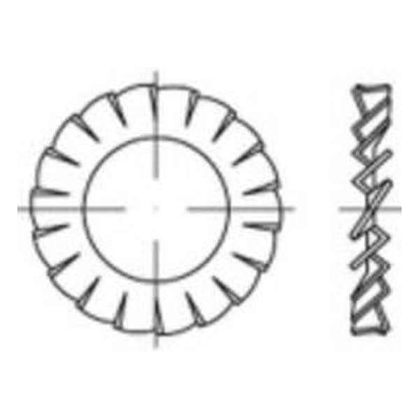Lamellenschijven Binnendiameter: 4.3 Mm Din 6798 Verenstaal Galvanisch Verzinkt 500 Stuks Toolcraft 138453 Lamellenschijven Binnendiameter: 4.3 Mm Din 6798 Verenstaal Galvanisch Verzinkt 500 Stuks Toolcraft 138453