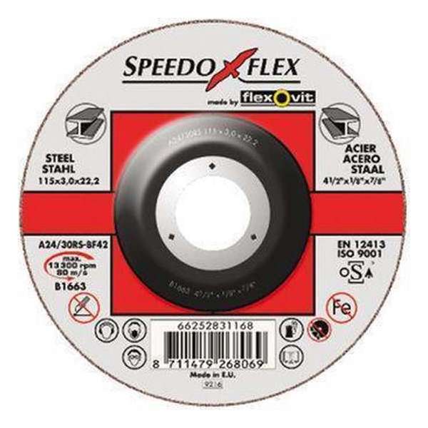 Speedoflex doorslijpschijf kom SP A24/30RS 115x3x22.2 BF42 Speedoflex doorslijpschijf kom SP A24/30RS 115x3x22.2 BF42