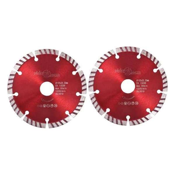 vidaXL Diamantzaagbladen 2 st met turbo 125 mm staal vidaXL Diamantzaagbladen 2 st met turbo 125 mm staal